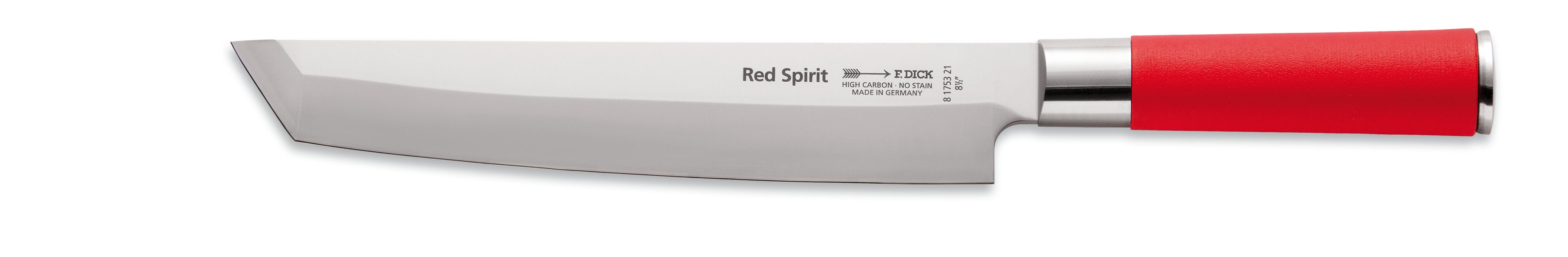 F. Dick Red Spirit Utility Knife Tanto 21cm - High-Quality Professional Chef Knife for Cooking, Slicing & Chopping - Perfect for Home Kitchens & Culinary Enthusiasts
