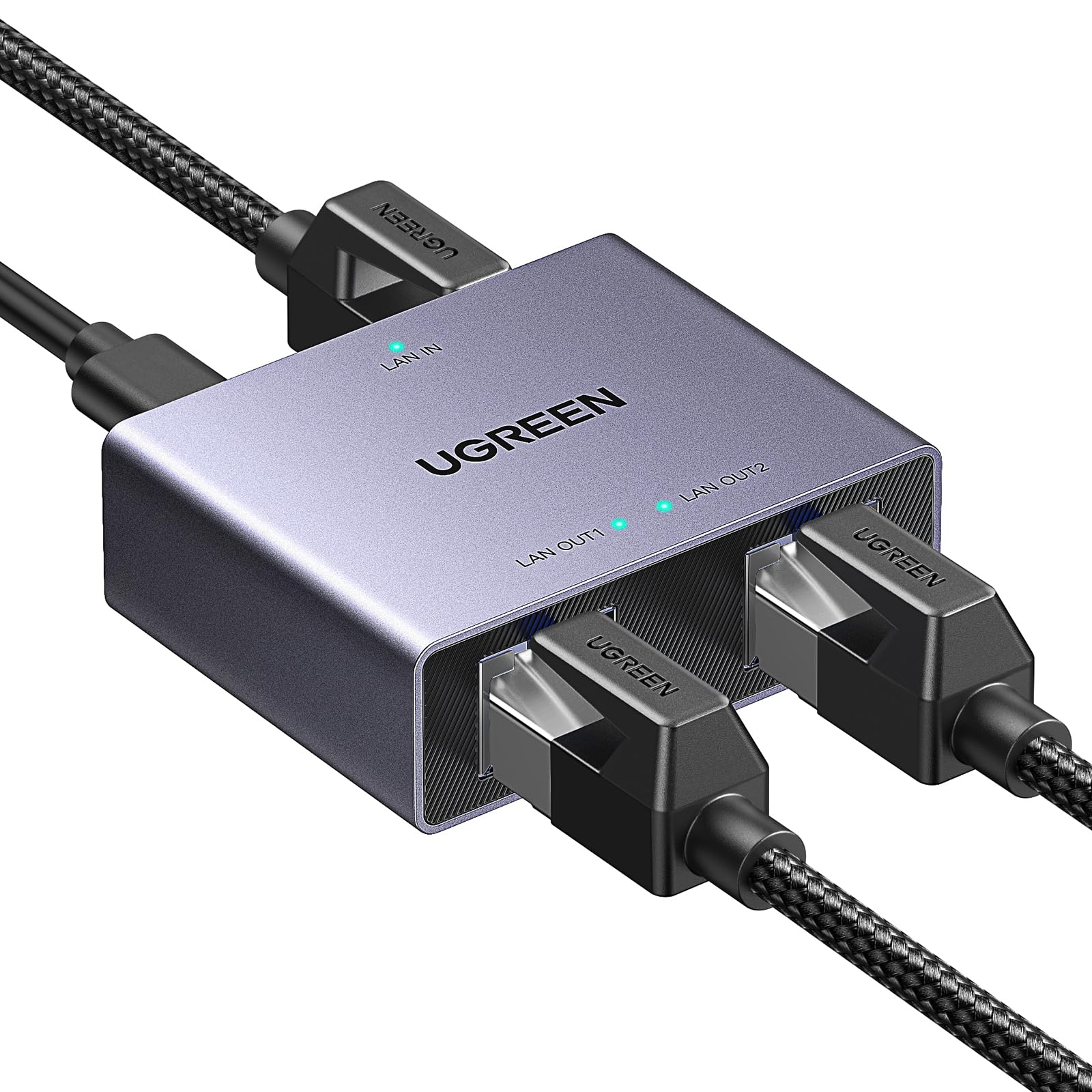 UGREEN Ethernet Splitter 1 to 2, High Speed Internet Network Adapter for Home & Office - Connect 2 Devices with 1 Ethernet Port | Perfect for Gaming, Streaming & Work