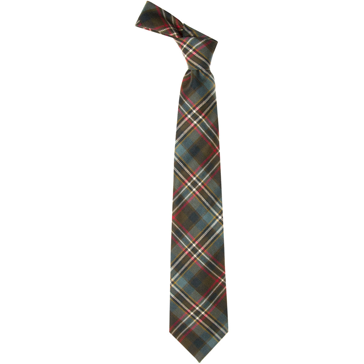 Scott Green Weathered Tartan Tie - Classic Wool Necktie for Men | Perfect for Weddings, Office & Formal Occasions