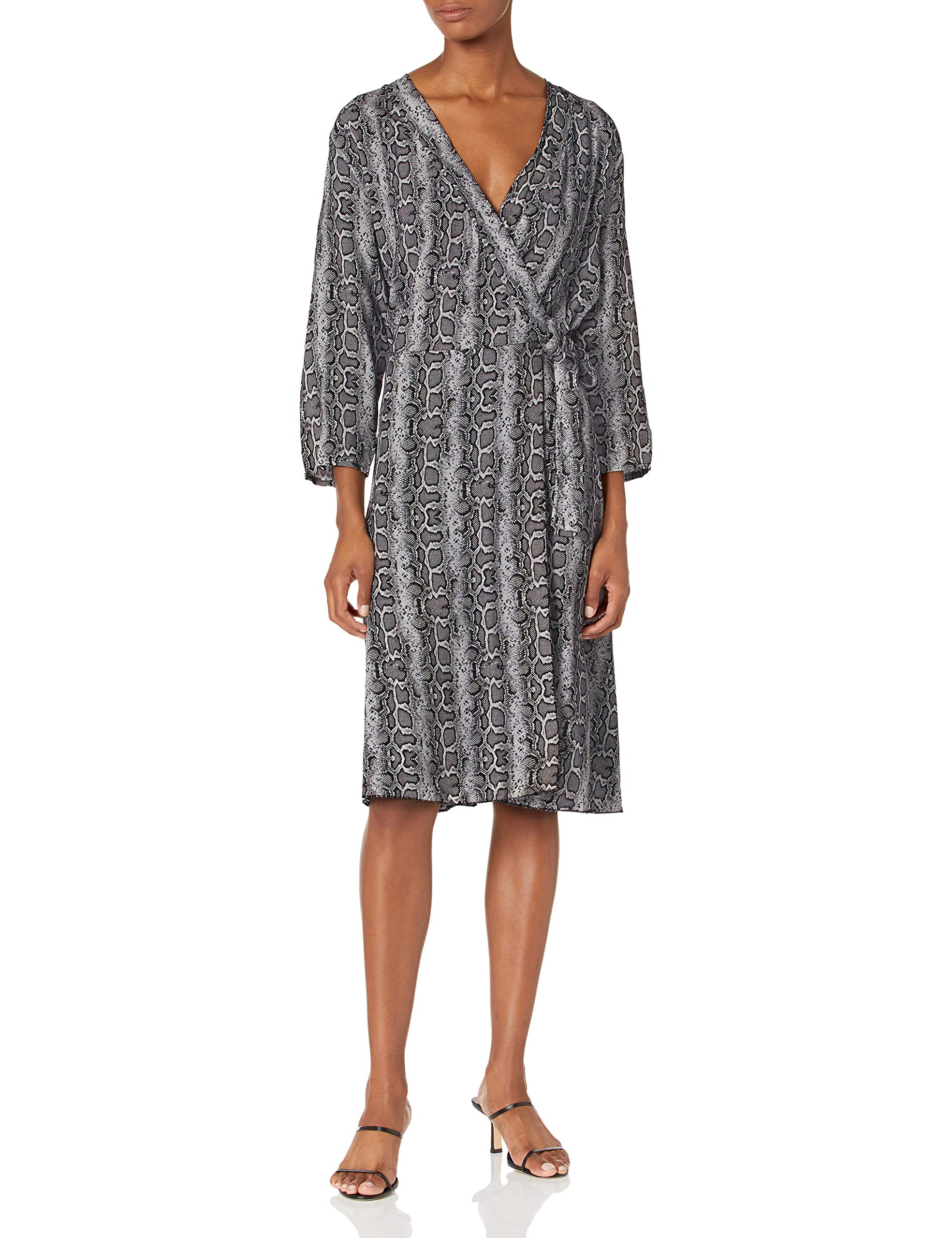 Italian Made Women's Snake Print Wrap Dress - Elegant & Stylish for Parties, Dates & Office Wear