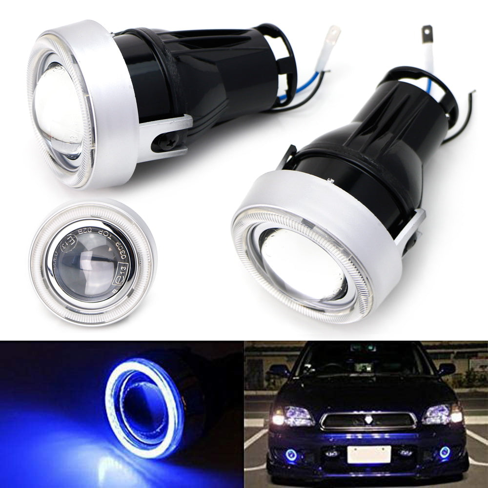 3 Pack Ultra Blue 40 LED Halo Angel Eyes Projector Fog Lights for Cars - Durable Headlight Upgrade with Bright Halo Rings for Enhanced Night Driving Visibility
