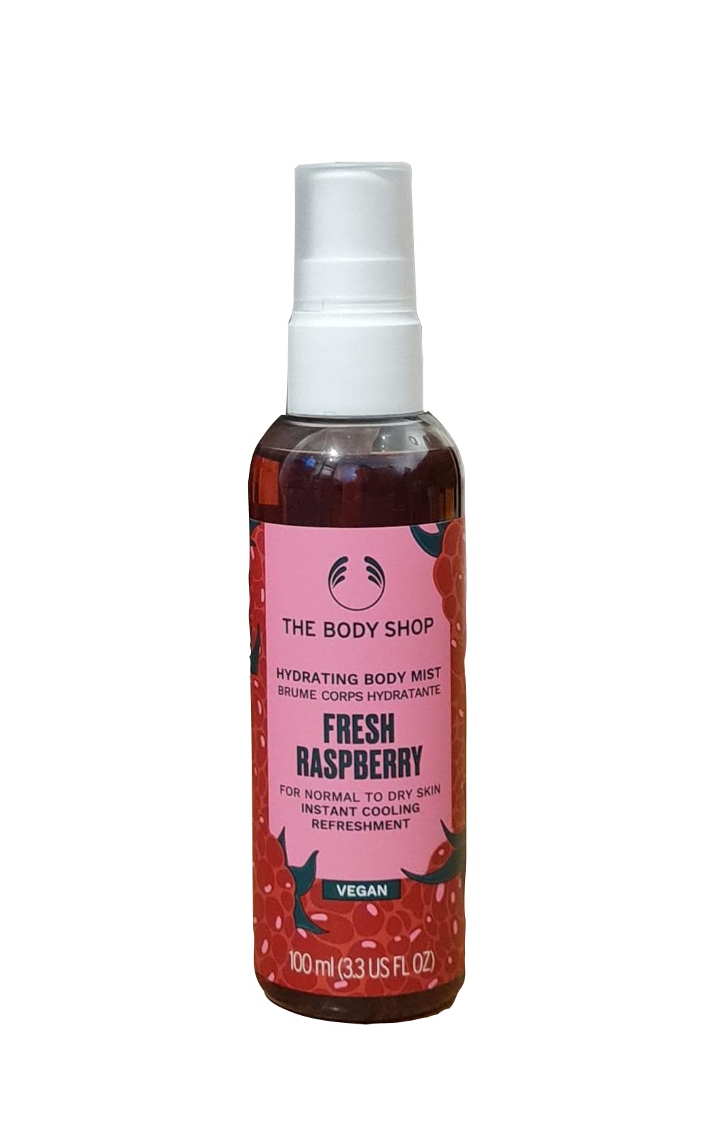 The Body Shop Fresh Raspberry Hydrating Body Mist 100ml - Moisturizing Spray for Normal to Dry Skin | Perfect for Daily Hydration, Post-Shower Refreshment & On-The-Go Use