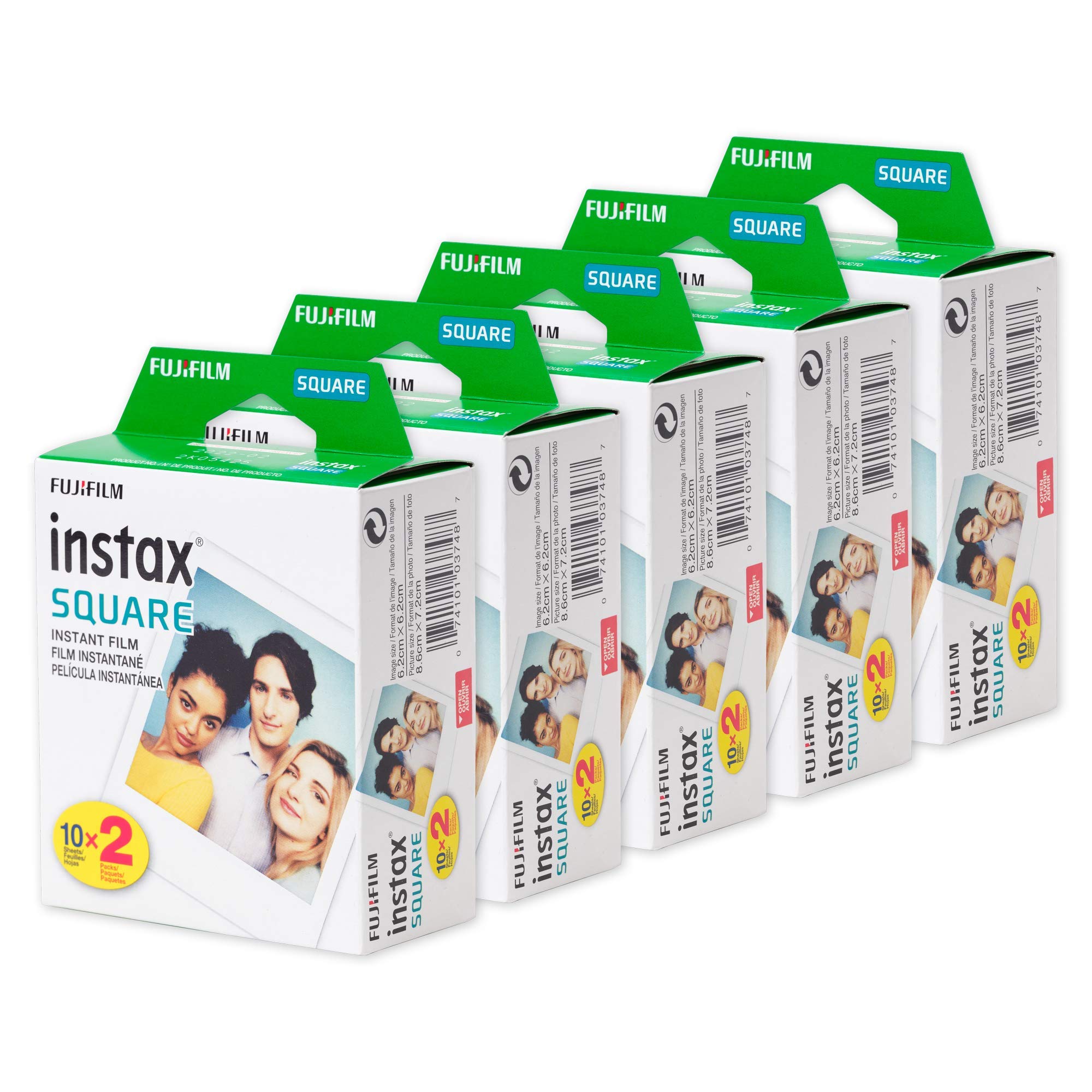 Fujifilm Instax Square Instant Film - 10 Pack (100 Shots) for Fujifilm Instax SQ6, SQ10, SQ20 & SQ40 Cameras - Perfect for Parties, Weddings & Travel Memories