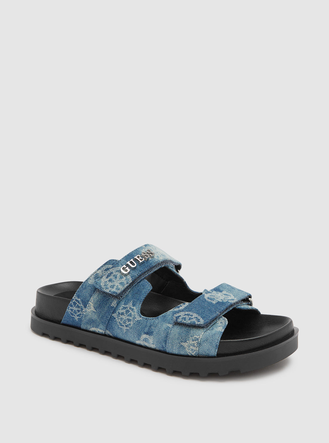 Women's Denim Fabulon Chunky Slide Sandals - Comfortable Platform Slides for Summer, Beach, and Casual Outings