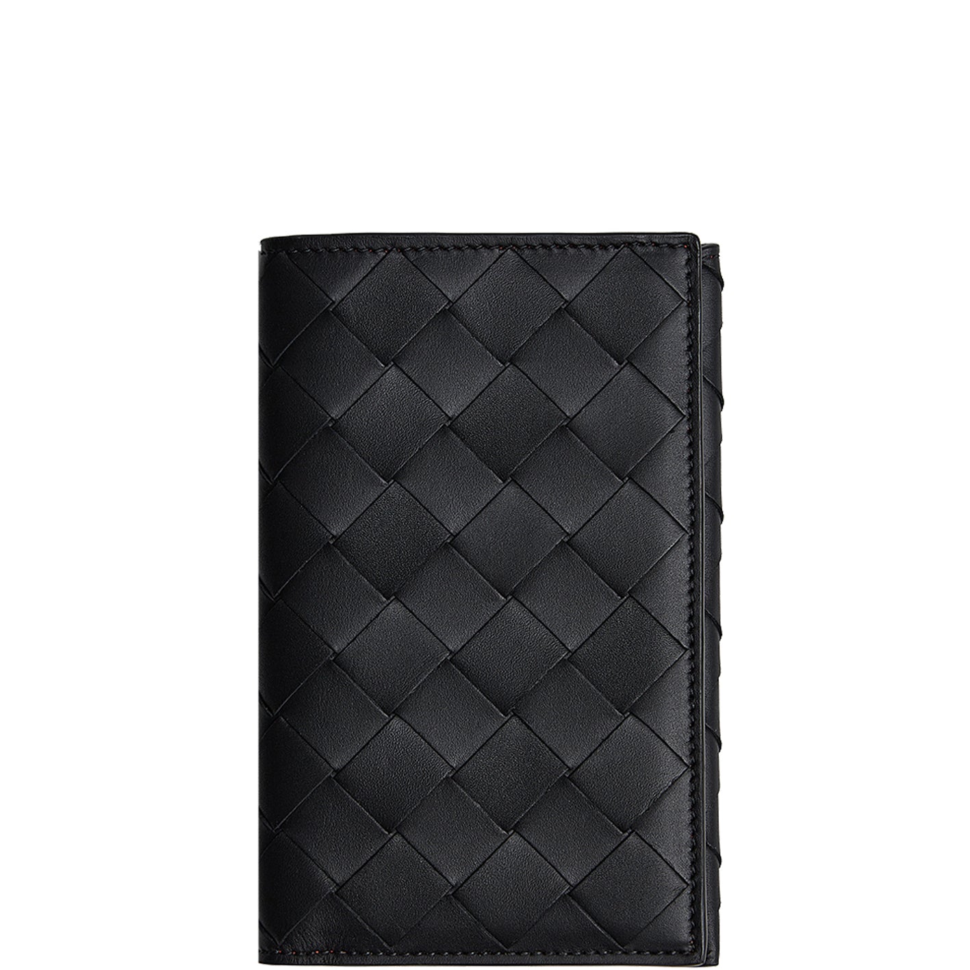 Premium Leather Passport Holder Intrecciato - Black & Orange Travel Wallet for Men & Women | RFID Blocking | Perfect for Airports, Business Trips & International Travel