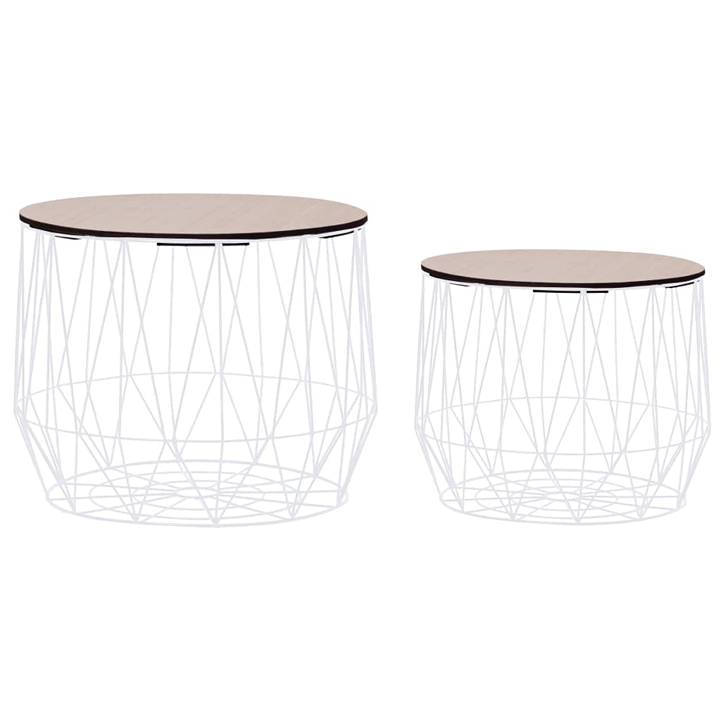 Modern White Coffee Table Set of 2 - Stylish Sofa Table for Living Room, Office & Balcony Decor - Fast Shipping    Perfect for cozy living rooms, home offices, or balcony seating areas - adds contemporary elegance to any space.