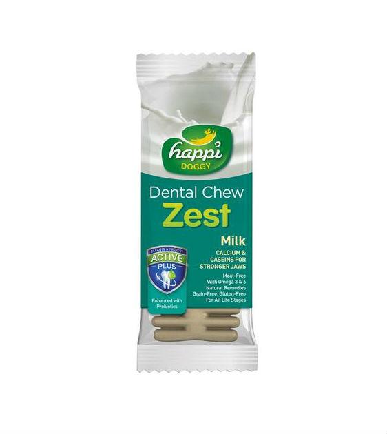 Happi Skippi (Happi Doggy) ZEST Dental Dog Chews - Milk Flavor for Small & Medium Dogs | Tartar Control & Fresh Breath | Perfect for Daily Oral Care & Playtime
