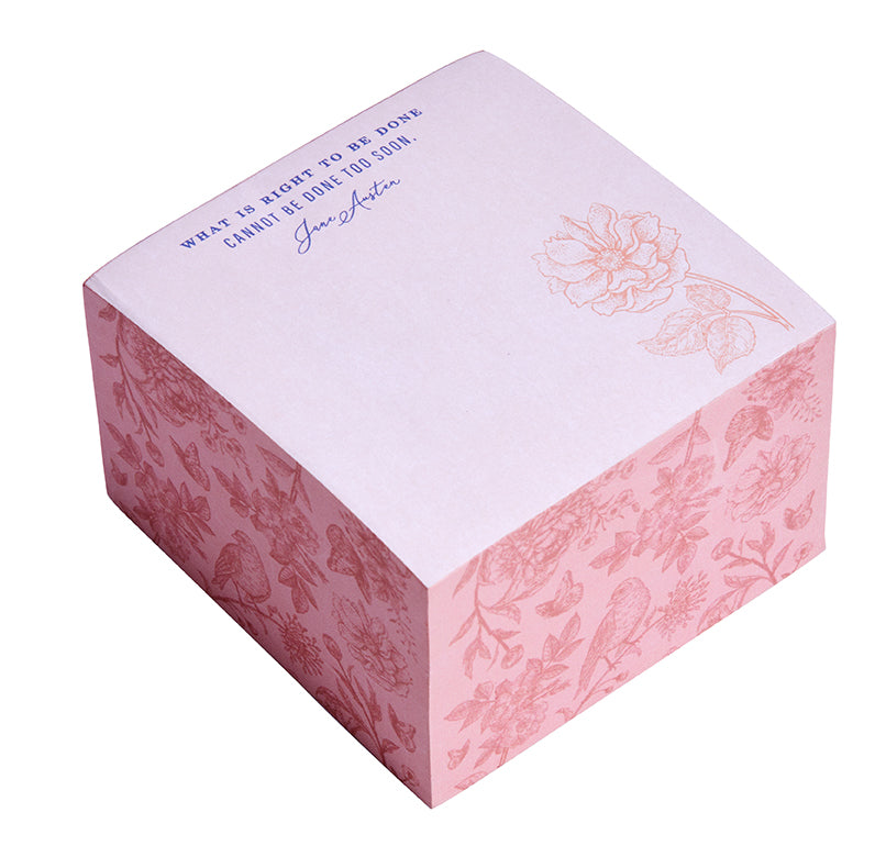 Jane Austen: What Is Right To Be Done Memo Cube - Inspirational Literary Notepad for Writers & Book Lovers - Perfect for Office, Home Desk & Gift Ideas