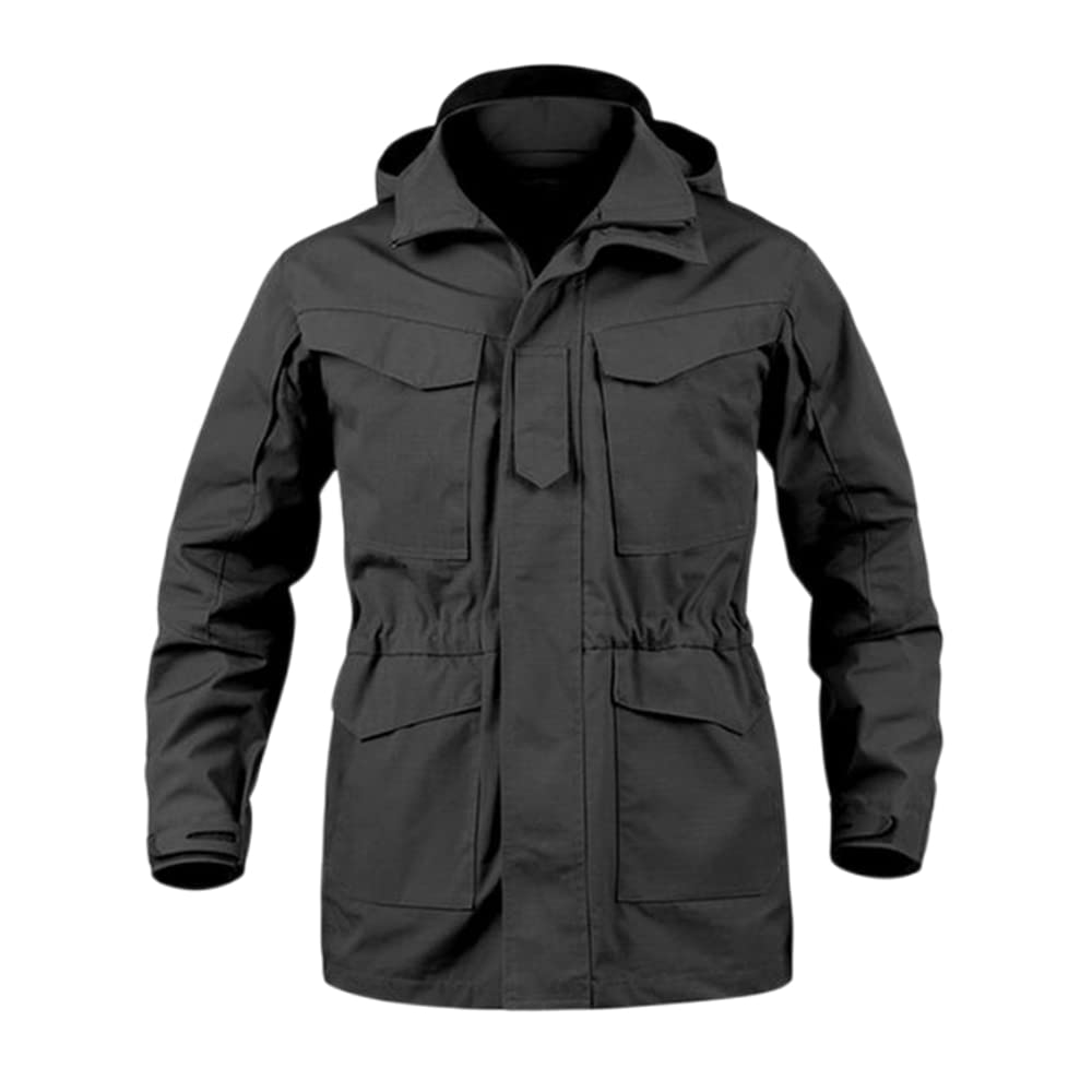 Men's Military Field Jacket - Waterproof Windbreaker Army Coat with Hood for Winter & Autumn | Tactical Flight Pilot Jacket in 3 Colors | Outdoor Hiking, Camping & Adventure Wear