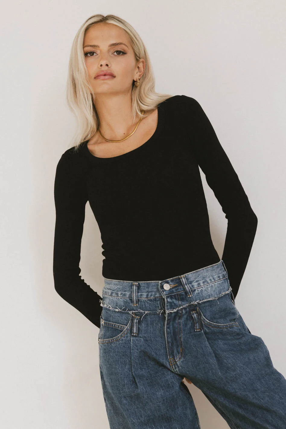 Audrey Ribbed Top for Women - Stylish Black Knit Shirt for Casual Wear & Layering | Perfect for Office, Date Night & Everyday Outfits