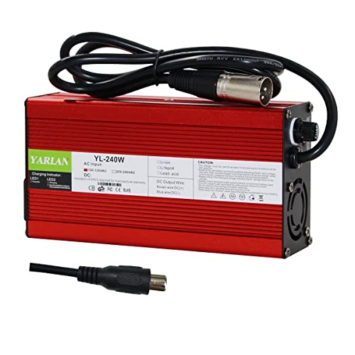 54.6V 4A Electric Bike Charger | 48V Li-ion Battery Charger for Scooters, E-Bikes, Boats & Motorcycles | Fast Charging RCA Plug | Perfect for Ezgo Golf Carts & Outdoor Adventures