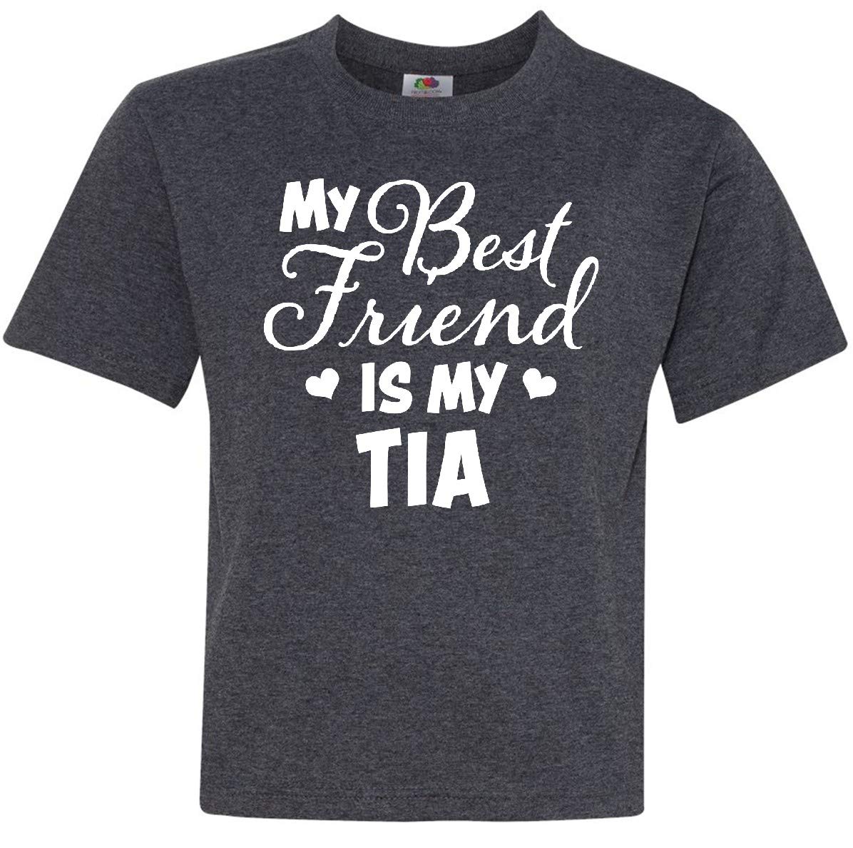 My Best Friend is My Tia with Hearts Youth T-Shirt - Perfect for Family Gatherings, Birthday Gifts, and Casual Wear