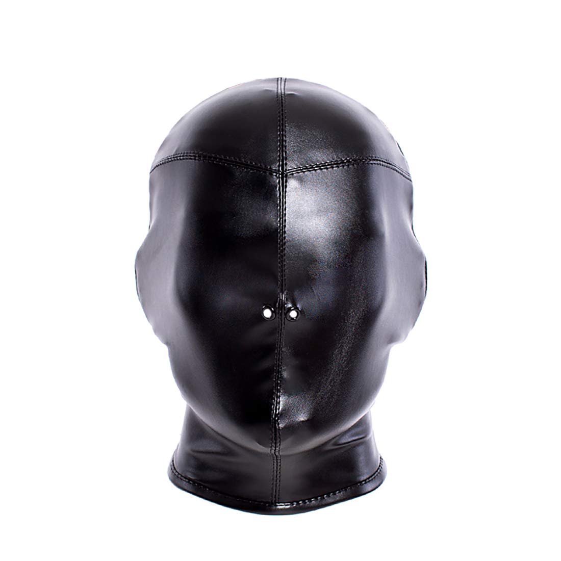 Breathable Leather BDSM Full Face Mask Head Hood - Fetish Restraint Gear for Adults | Perfect for Role Play, Bondage & Fetish Scenes