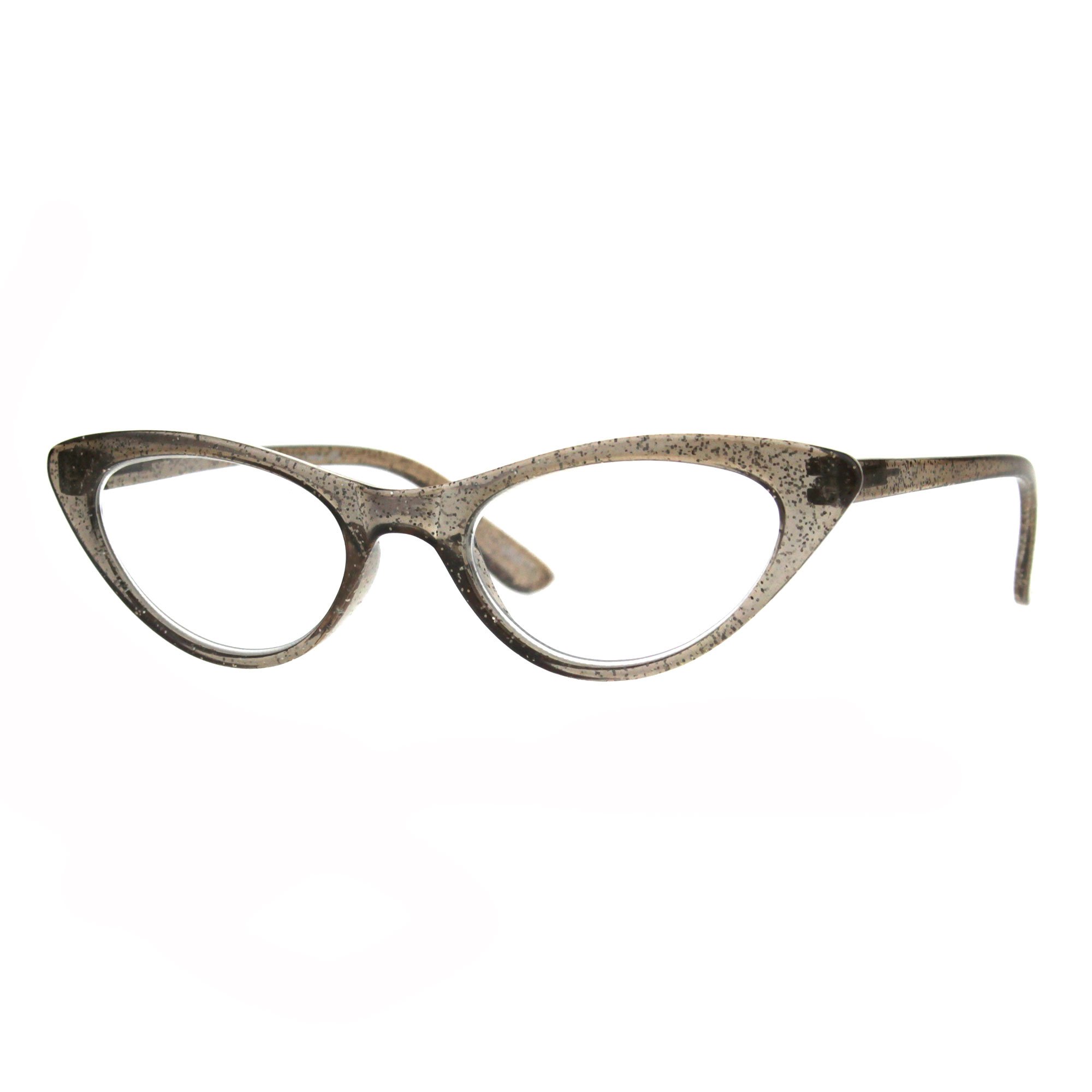 Women's Cat Eye Plastic Glitter Frame Reading Glasses - Fashionable Blue Light Blocking Readers for Work, Reading & Computer Use