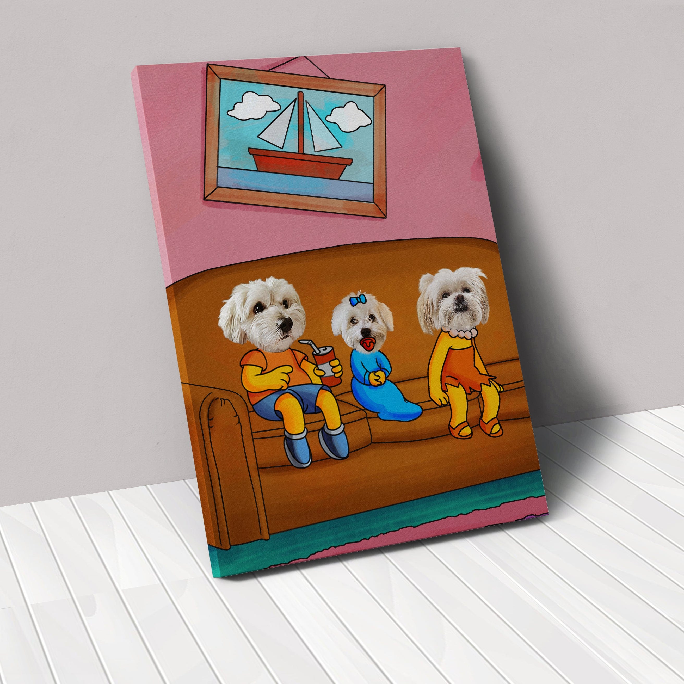 Custom Pet Canvas Portrait - Personalized Hand-Painted Pet Art for Dogs & Cats - Perfect for Home Decor, Gifts & Memorials