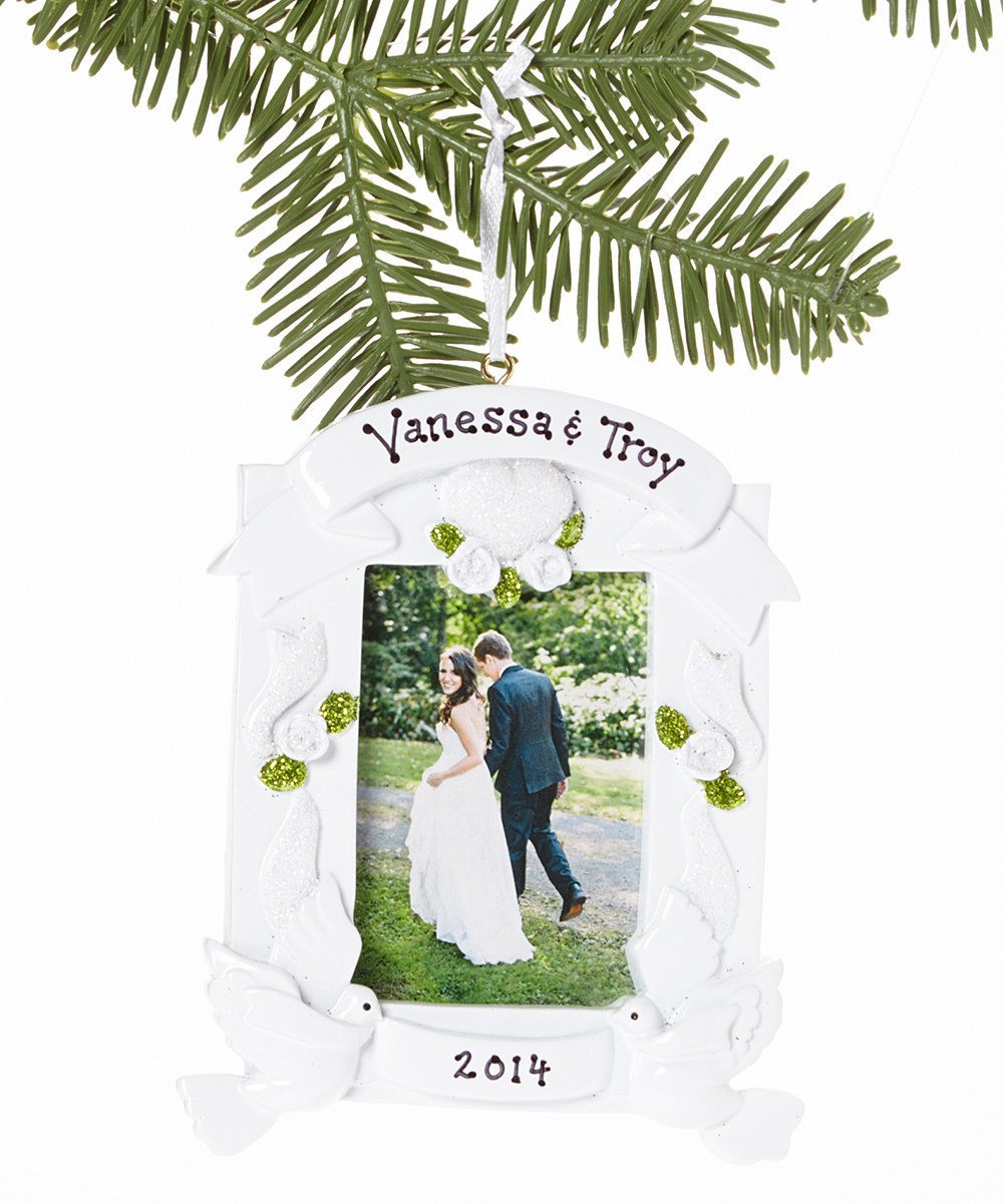 Personalized Wedding Frame Handmade Christmas Ornament - Custom Name & Date Keepsake for Bridal Showers, Anniversaries & Holiday Decor