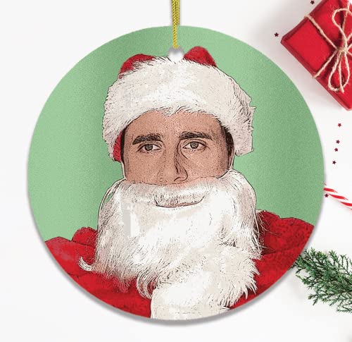 The Office Santa Michael Scott Christmas Ornament - Fun Holiday Decoration for Fans | Perfect TV Show Themed Gift for Christmas Tree & Office Decor