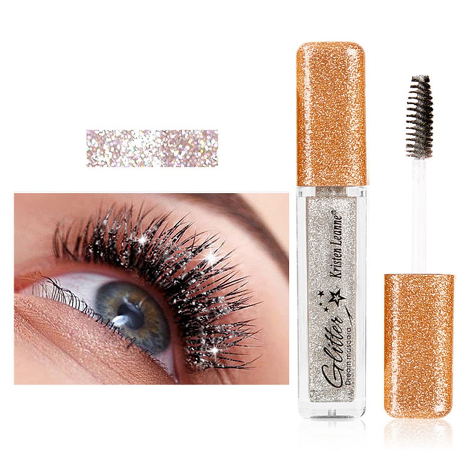 Galaxy Sparkle Waterproof Extension Lash Mascara - Volumizing Glitter Eyelash Mascara with False Lash Effect & Soft Brush, Long Lasting Fiber Mascara for No Smudge Wear - Perfect for Parties, Date Nights & Special Occasions
