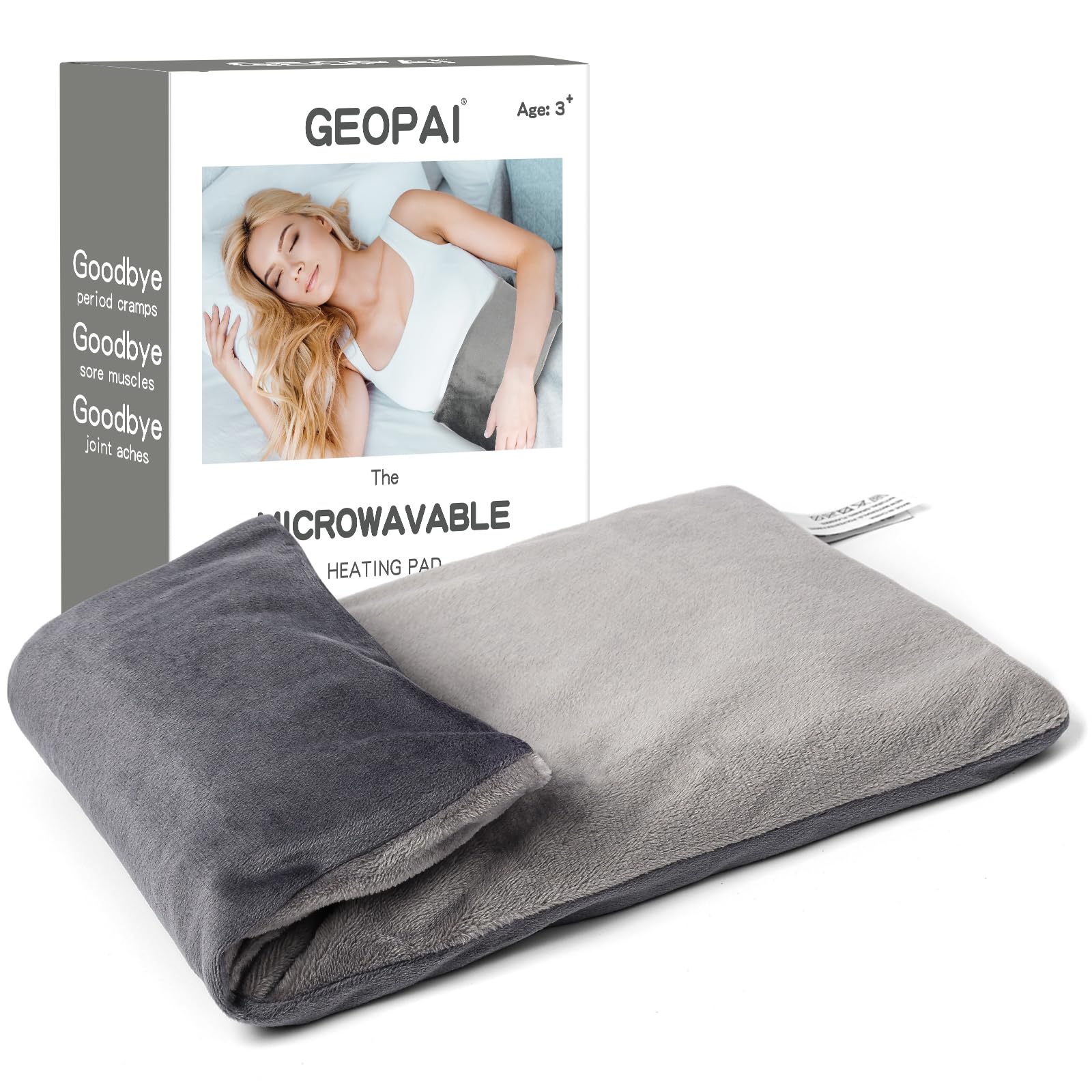 Microwavable Heating Pads 13x7 Inch - Moist Heat Therapy for Back Pain, Neck & Shoulder Relief - Reusable Rice & Bean Bag Hot Pack with Washable Cover - Perfect for Muscle Aches, Joint Pain & Cramps - Ideal for Home, Office & Travel Use