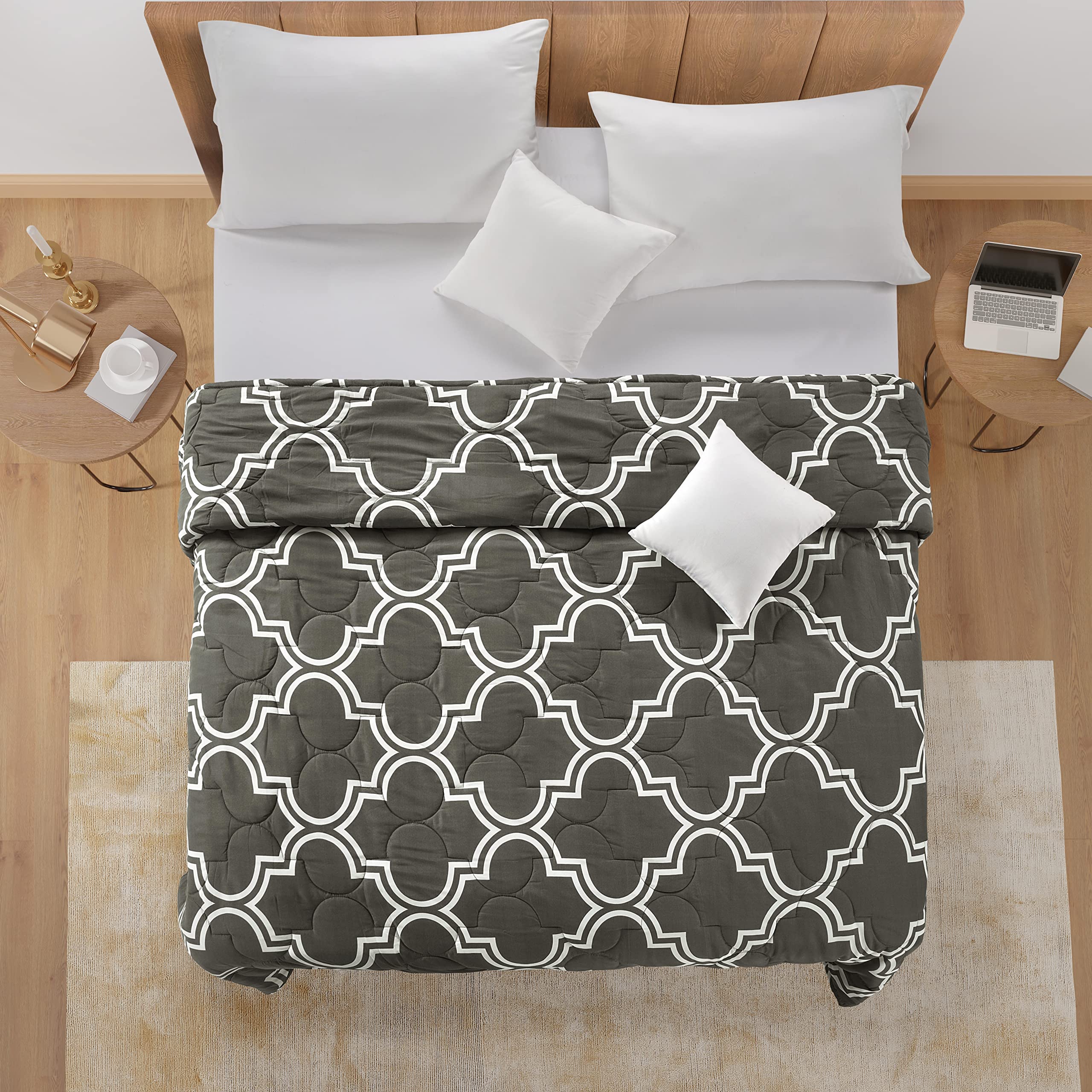 Soft Microfiber Twin Size Throw Blanket for Bed & Couch - Breathable Summer Blanket in Charcoal | Perfect for Lounging, Travel, and Cozy Home Decor