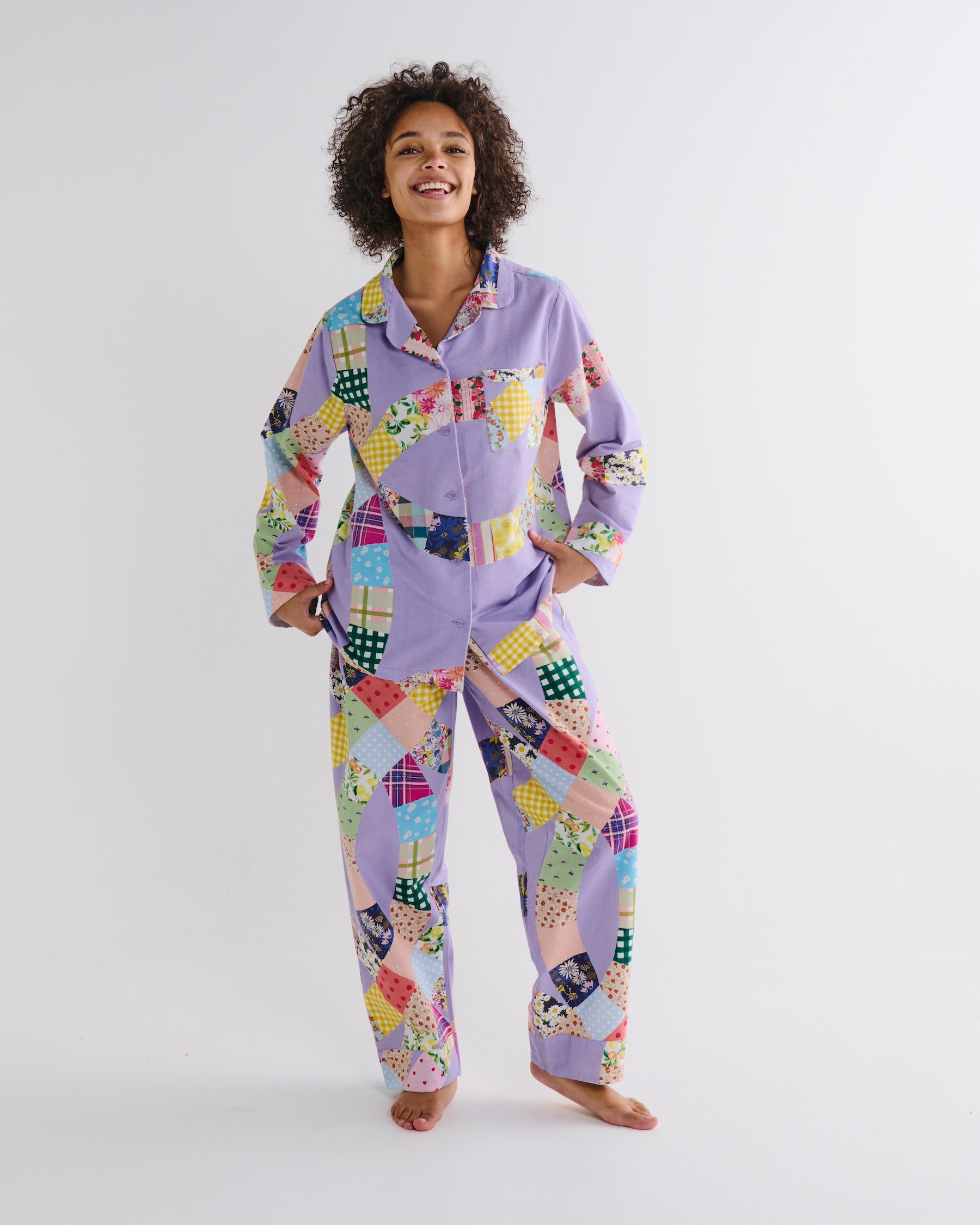 Cozy Cabin Flannel Long Sleeve Pajama Set for Adults - Soft & Warm Sleepwear for Winter Nights, Loungewear & Relaxing at Home