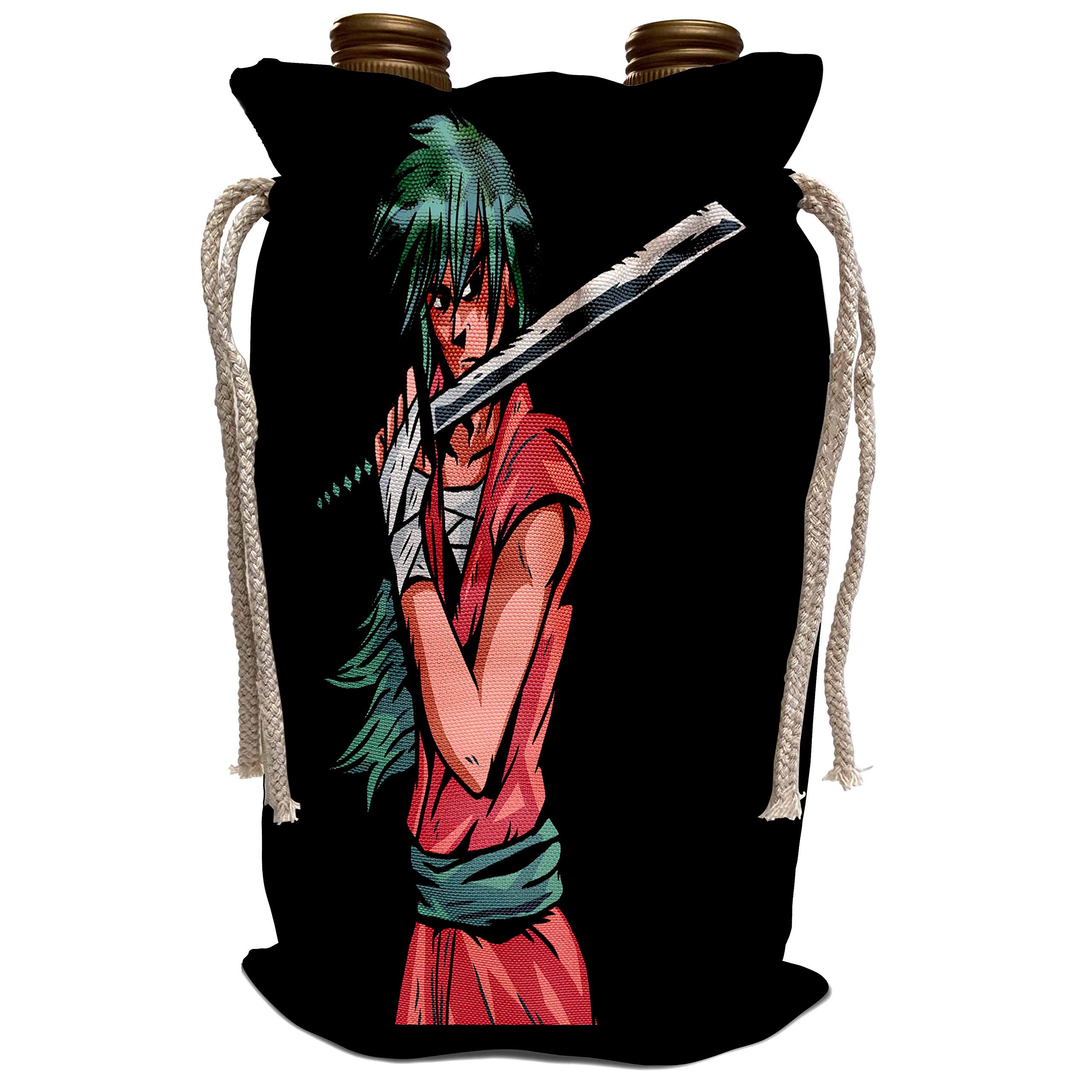 3D Printed Anime Manga Style Samurai Warrior Wine Bag - Unique Japanese Themed Gift for Anime Lovers - Perfect for Cosplay Events, Birthday Presents & Home Decor (wbg_316072_1)
