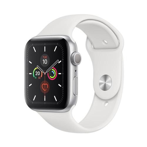 Apple Watch Series 5 GPS 44mm Silver Aluminum Case with Sport Band - Smartwatch for Fitness Tracking, Heart Rate Monitoring & iPhone Connectivity - Perfect for Workouts, Running & Daily Use