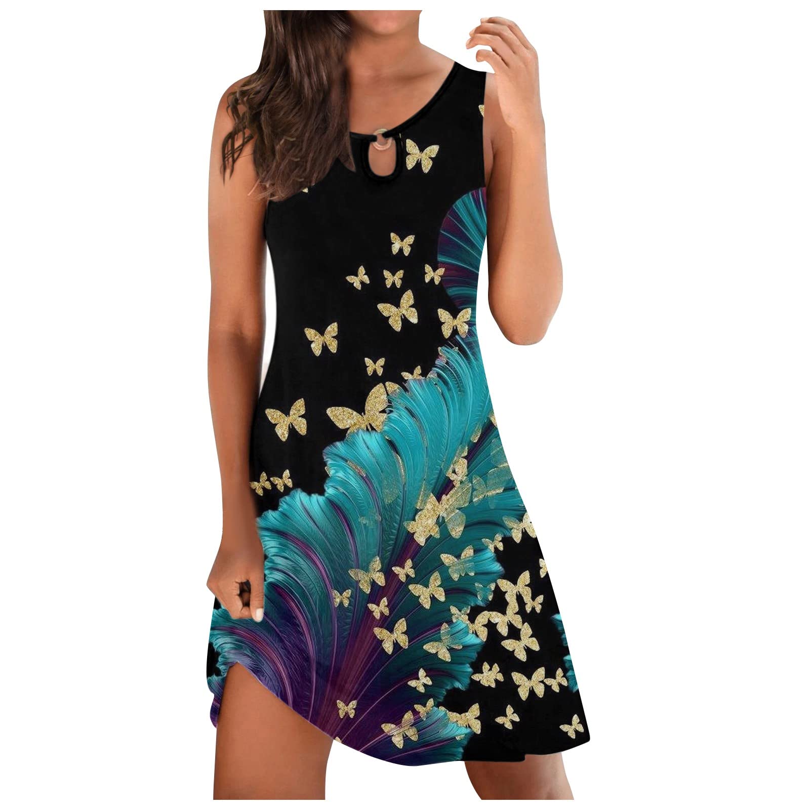 Women's Summer Casual T-Shirt Dress - Flowy Swing Sundress for Beach, Pool Cover Up & Vacation Outfit | Lightweight Comfortable Sun Dress for Outdoor Activities, Travel & Daily Wear