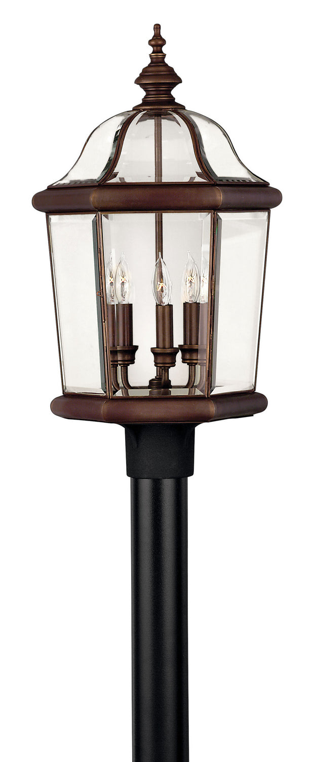 Augusta LED Post Top Pier Mount Light Fixture - Copper Bronze Finish for Outdoor Pathway, Garden, and Patio Lighting
