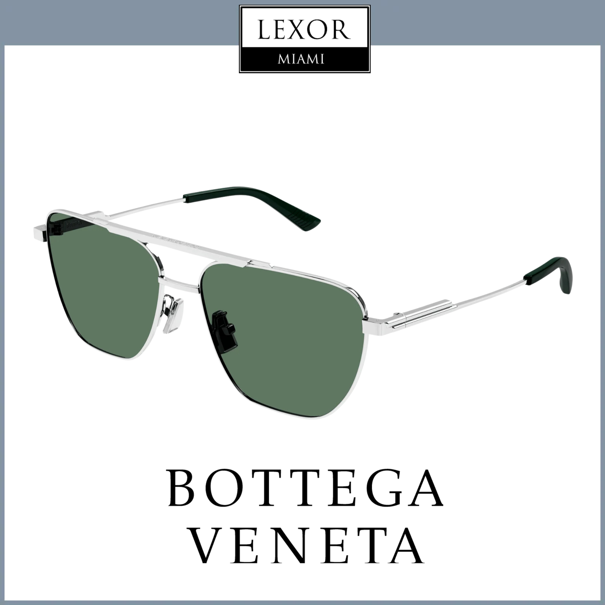Bottega Veneta BV1236S 003 57mm Metal Frame Sunglasses for Men - Luxury Designer Shades for Driving, Travel & Outdoor Activities