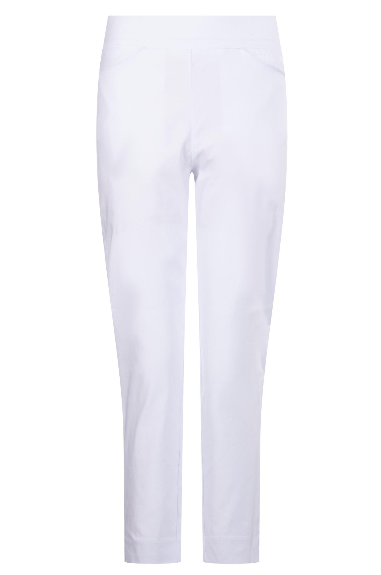 Platinum Bengaline Capri Pants for Women - Slim Fit Stretch Ankle Pants in White (6305A1) | Perfect for Office Wear, Business Casual & Travel