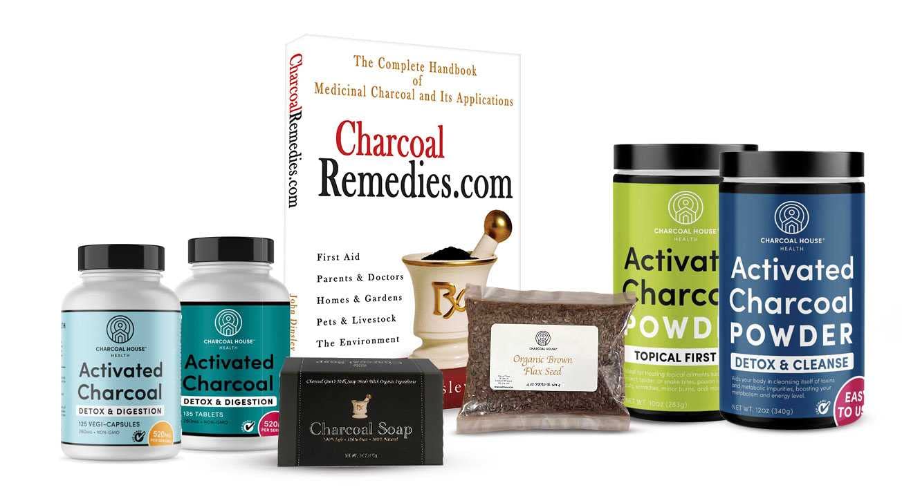 7PC Activated Charcoal Complete Starter Kit - First Aid & Detox Kit with Book, Powder, Tablets, Capsules, Soap, Ground Flax - Natural Coconut Shell & Hardwood Charcoal - Perfect for Home Remedies, Emergency Care & Natural Cleansing