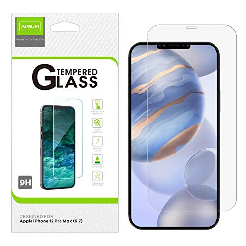 Airium 2.5D Tempered Glass Screen Protector for Apple iPhone 12/12 Pro 6.1 Inch - HD Clear, Anti-Scratch, Bubble-Free - Perfect for Daily Use, Gaming and Outdoor Activities