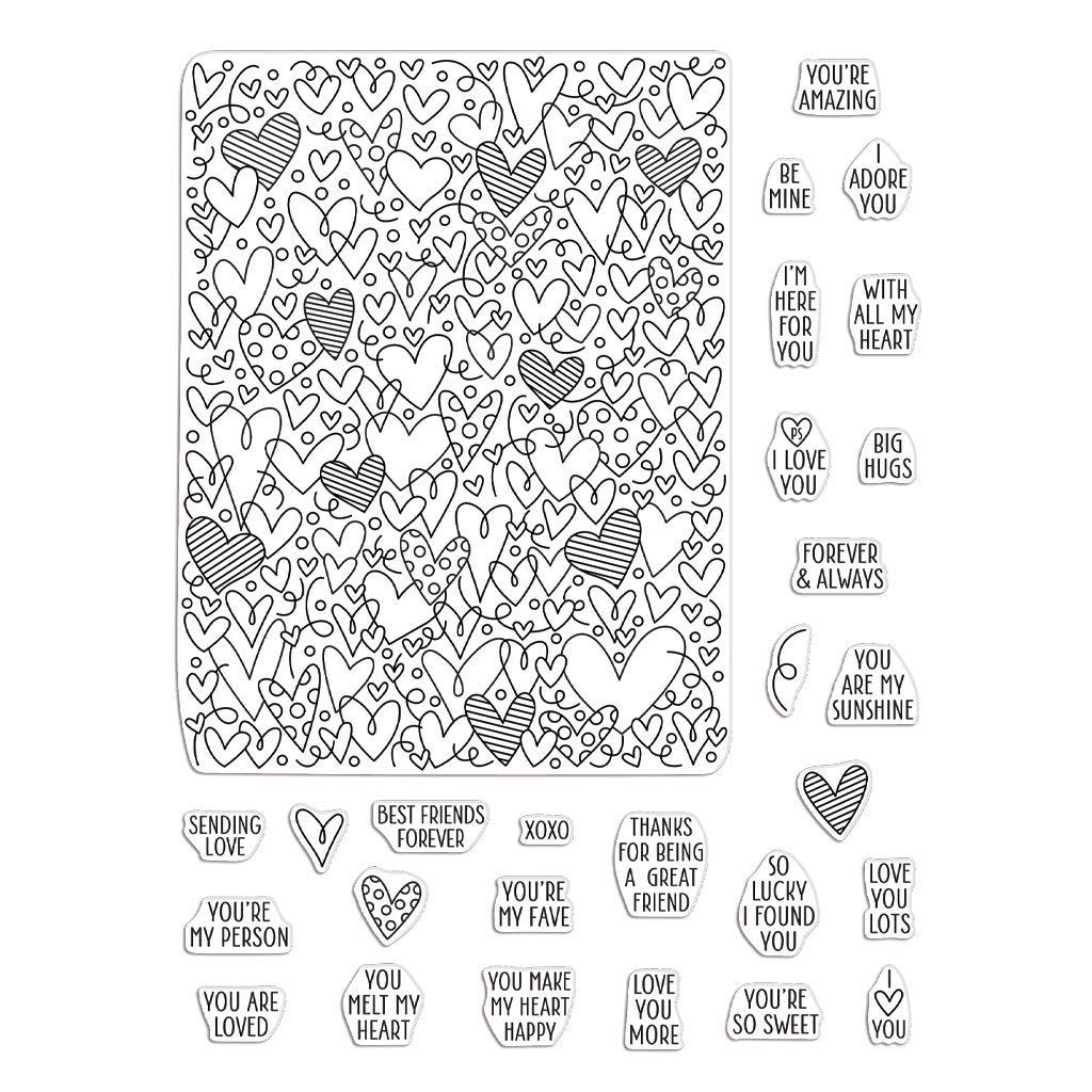Hero Arts CM419 Clear Stamps - All My Heart for Card Making