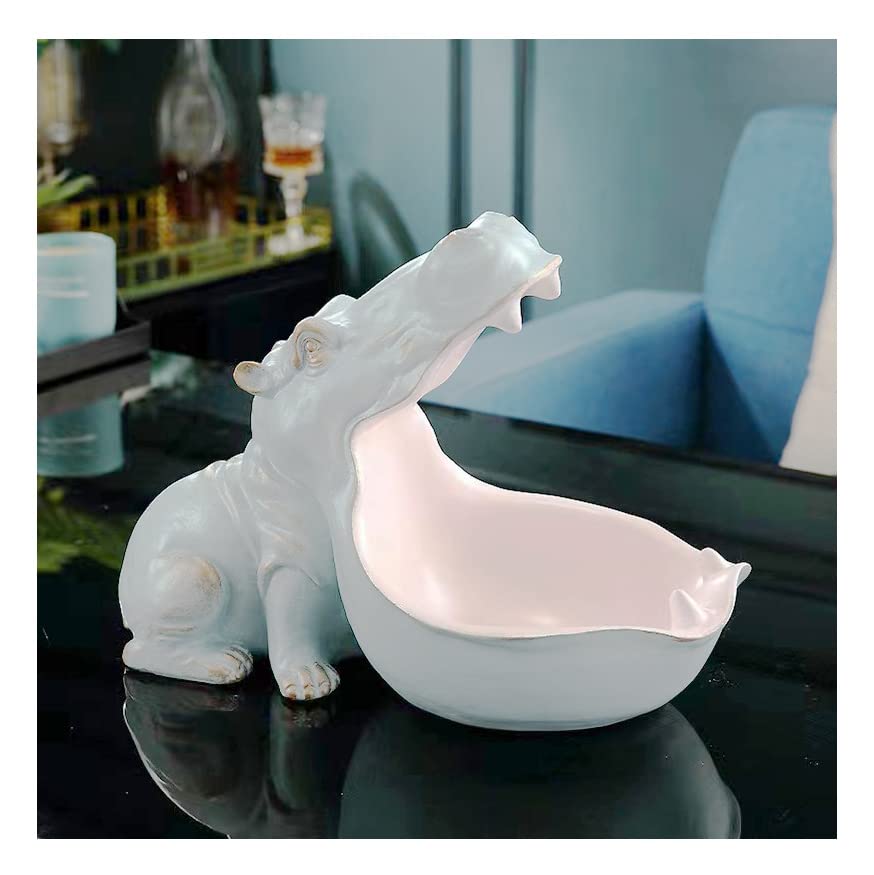 Hippo-Shaped Key Holder & Decorative Resin Bowl - Multi-Functional Storage for Keys, Jewelry, Snacks & Office Supplies | Perfect for Living Room, Office & Gift Giving