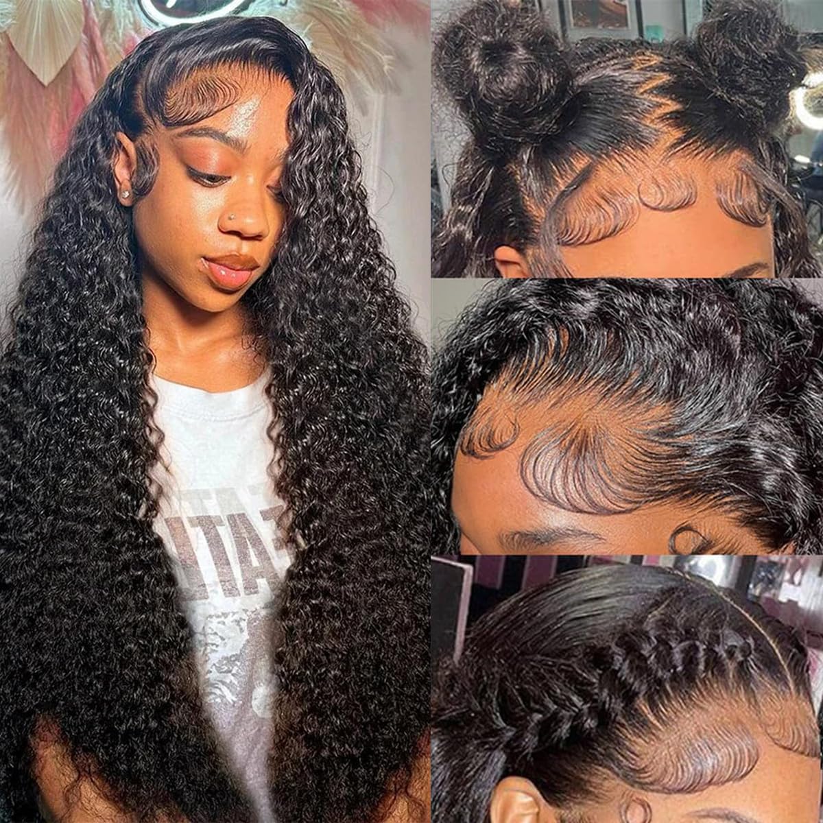 13x6 Water Wave 30 Inch HD Lace Front Wigs Human Hair - Pre Plucked 180% Density Wet & Wavy Curly Wig with Invisible Knots for Black Women | Perfect for Daily Wear, Parties, Weddings & Special Occasions