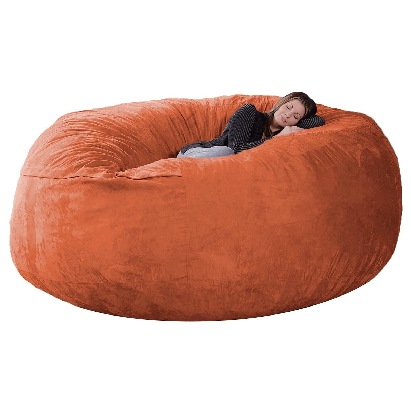 Kengbi Suede Insulating Bean Bag Chair Cover - Soft Fluffy Fur Replacement (No Filler Included) - Portable Giant Fur Cover for Living Room, Bedroom, Dorm & Game Room