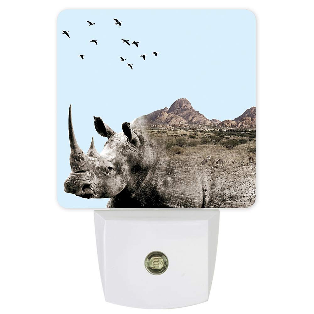 Kids LED Night Light Plug-in with Dusk-to-Dawn Sensor - Forest Cow Animal Pattern Nursery Lamp for Bedroom, Bathroom, Hallway & Stairs | Safe Decorative Lighting for Children's Rooms & Home Decor