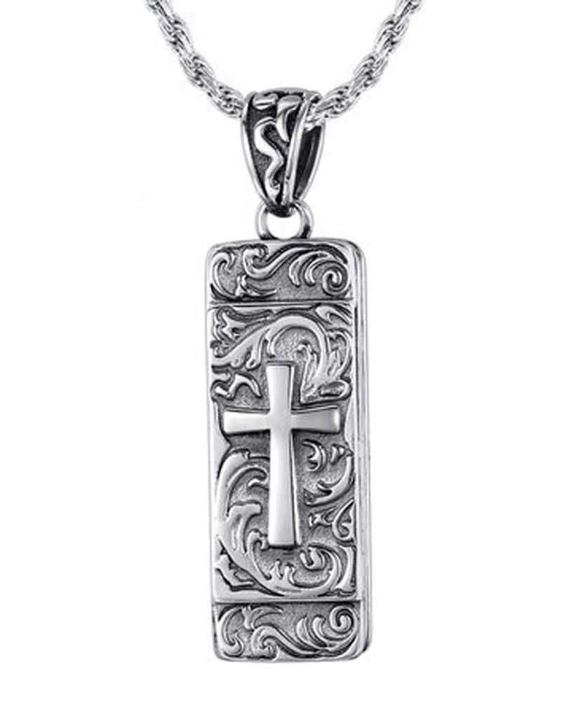 Sterling Silver Harmonica Cross Pendant Necklace for Men & Women - S925 Retro Punk Hip Hop Jewelry - Blowable Musical Charm for Sweater Chains & Layered Necklaces (Perfect for Concerts, Gifts & Punk Fashion)