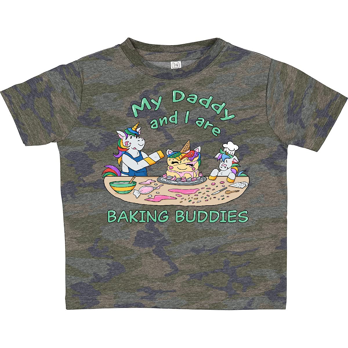 Inktastic My Daddy and I are Baking Buddies Toddler T-Shirt - Cute Father & Son Matching Outfits for Baking Together - Perfect for Father's Day, Family Baking Activities & Toddler Bonding Moments