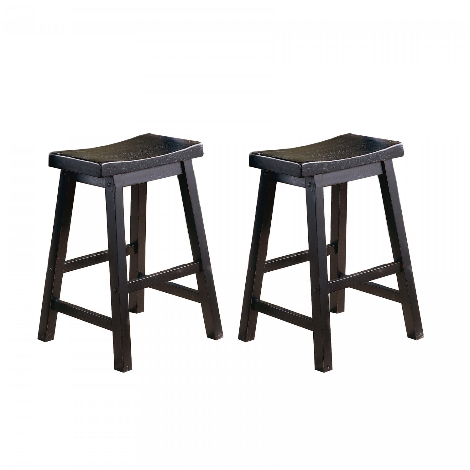 Colt Counter Stool Set of 2 - Black Bar Stools for Kitchen Island, Breakfast Nook & Home Bar | Modern Counter Height Stools with Back Support