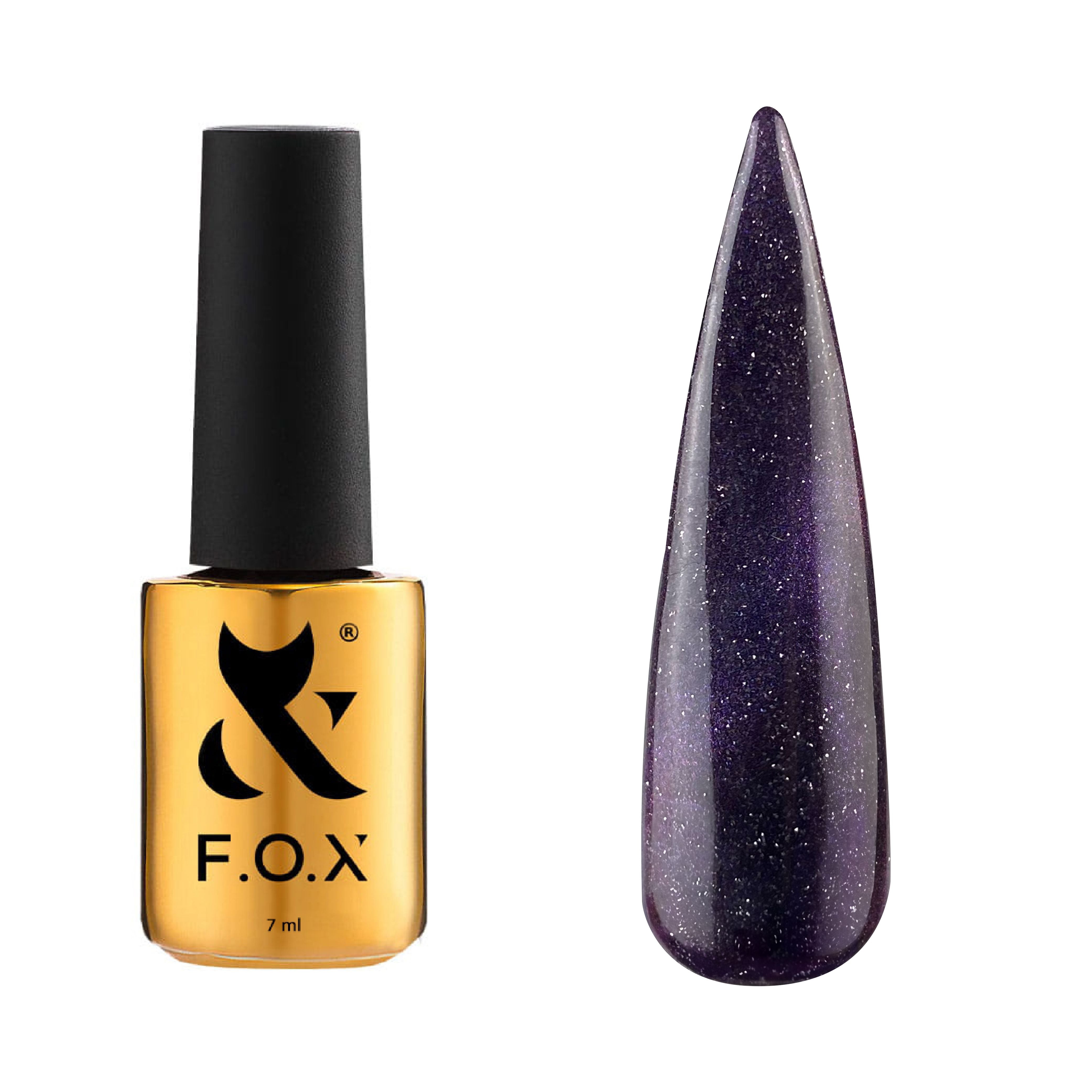 F.O.X Cat Eye Galaxy 004 Nail Polish - 7ml Long Lasting Glitter Gel Polish for Nails - Perfect for Parties, Weddings & Special Occasions