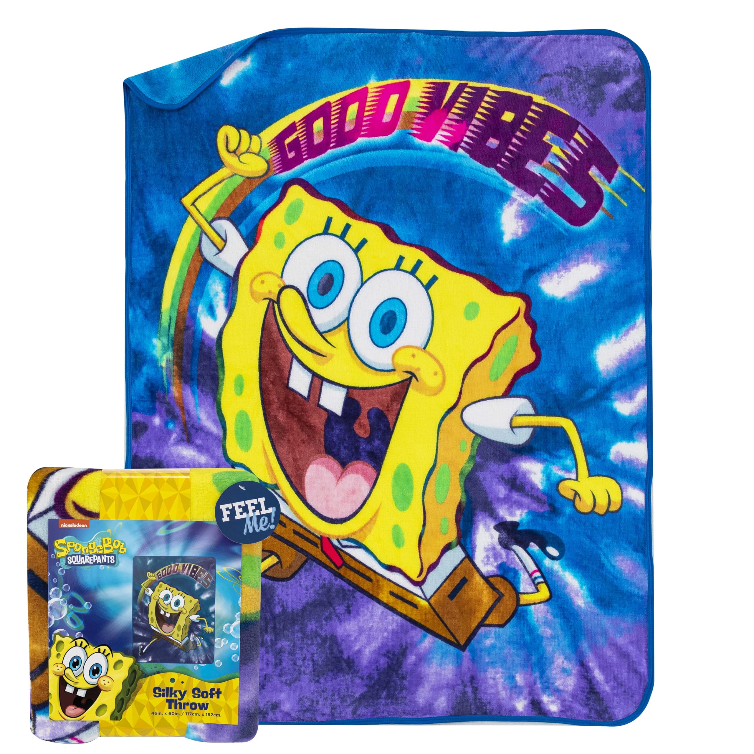**SpongeBob SquarePants Tie-Dye Ready Silk Touch Throw Blanket - 46