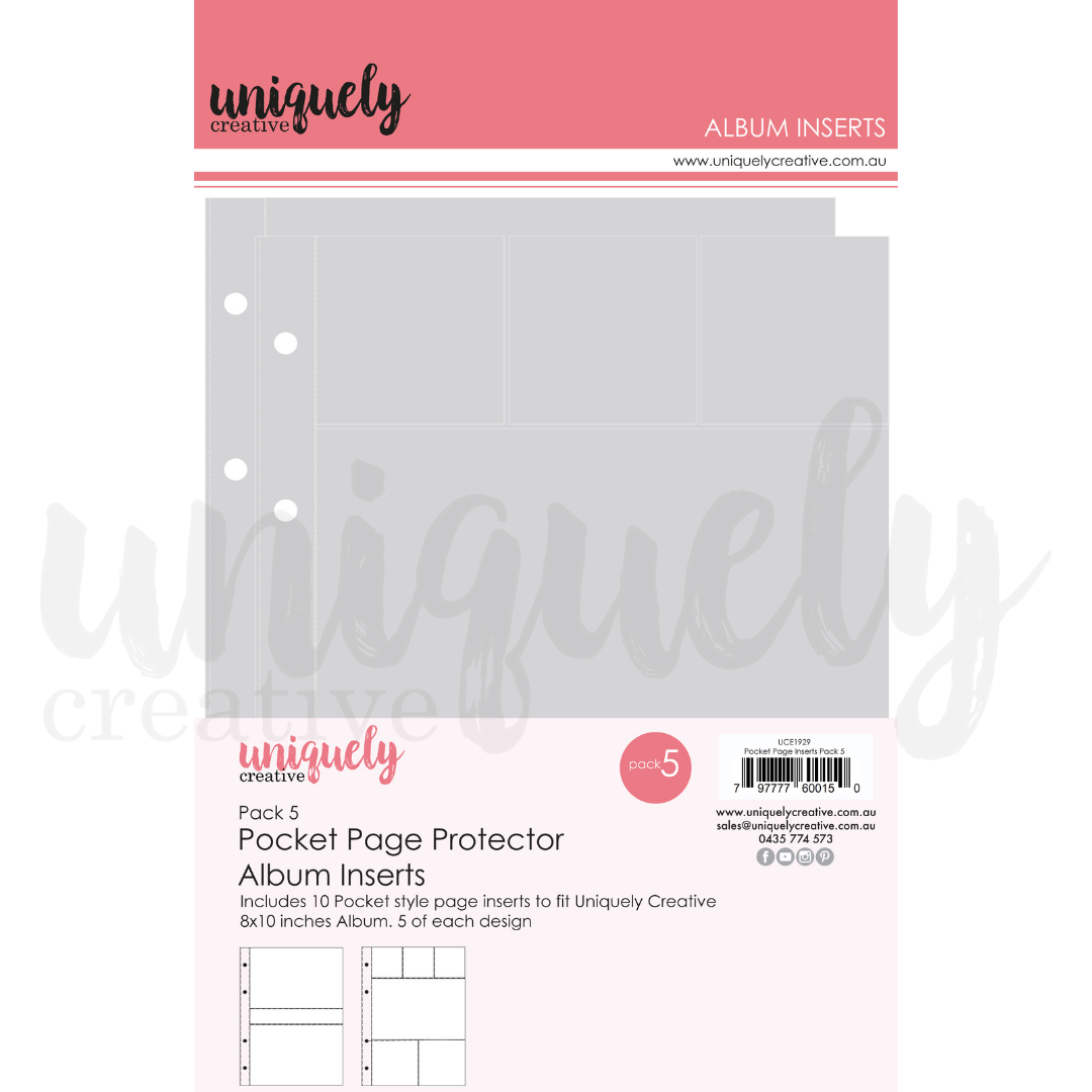 5-Pack Pocket Page Album Inserts for Photos & Cards - Perfect for Scrapbooking, Collecting, and Memory Keeping