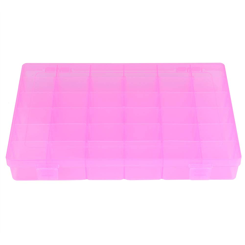 Rubber Band Storage Box - 36 Slot Plastic Organizer for Pills & Home Use (Pink)
