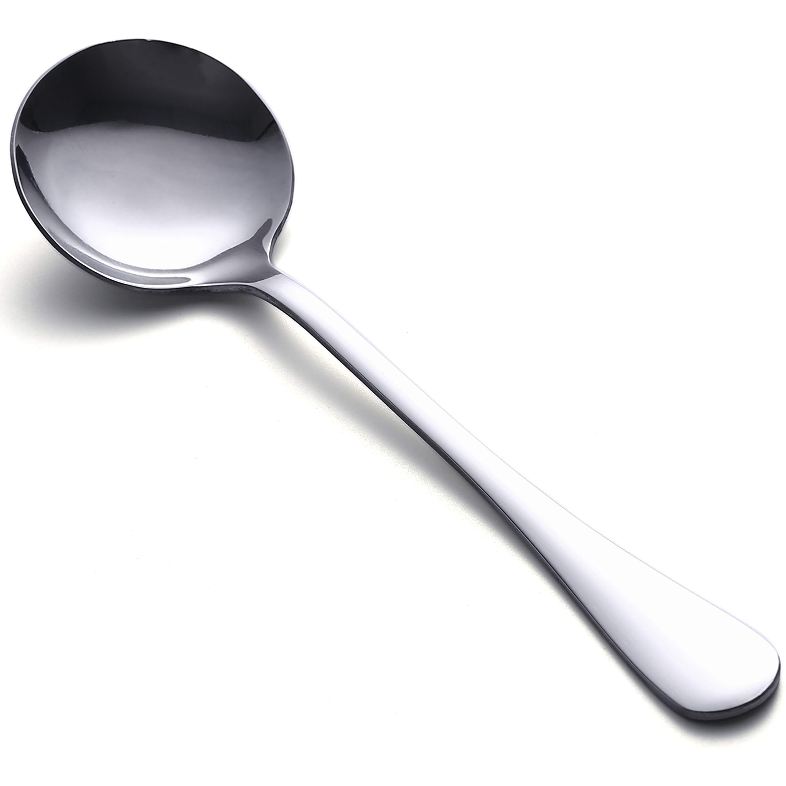 8-Piece Premium Stainless Steel Soup Spoons Set - Heavy-Weight Round Soup Spoons for Dining, Restaurant & Home Kitchen Use - Durable Flatware for Soups, Stews & Cereals
