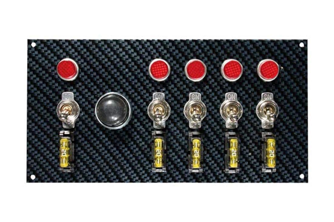 Moroso 74139 Gray/Black Fiber Design Switch Panel - Heavy Duty Electrical Panel for Marine, RV & Automotive Use