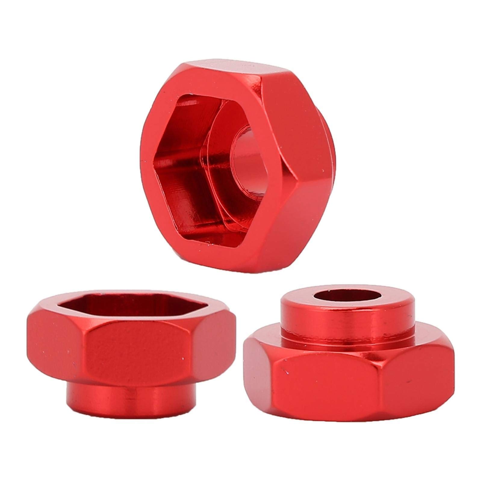 Uxsiya Mini Wheel Adapter - Durable RC Car Hex Wheel Conversion Kit for 1/10 Scale Models (Red) | Perfect for Off-Road Bashing, Crawling & Outdoor RC Vehicle Upgrades