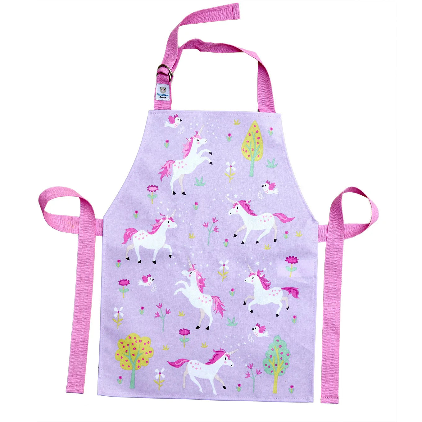 Unicorn Friends Apron for Kids - Cute & Adjustable Baking Cooking Apron - Perfect for Birthday Parties, Baking Classes & Pretend Play