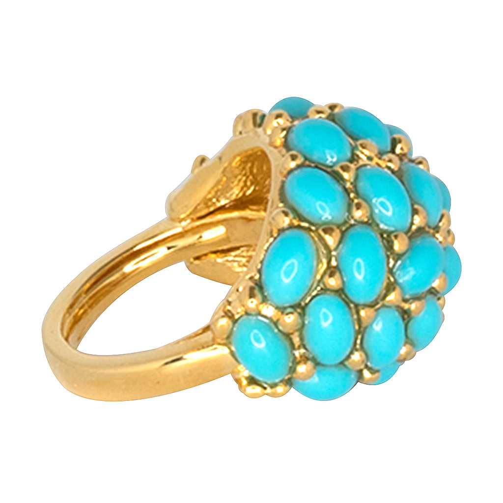 Turquoise Cabochon Dome Ring – Handmade Sterling Silver Boho Jewelry for Women | Perfect for Everyday Wear, Gift Giving & Boho Fashion
